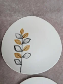 Lot de 6 assiettes plates vintage Niderviller style Capron Vallauris