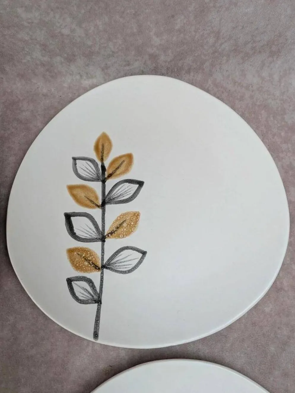 Lot de 6 assiettes plates vintage Niderviller style Capron Vallauris