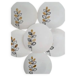 Lot de 6 assiettes plates vintage Niderviller style Capron Vallauris