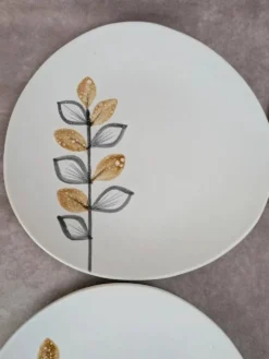 Lot de 6 assiettes plates vintage Niderviller style Capron Vallauris