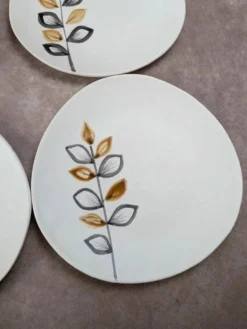 Lot de 6 assiettes plates vintage Niderviller style Capron Vallauris