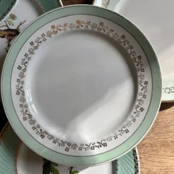 Lot de 10 assiettes plates vintage dépareillées (L12)