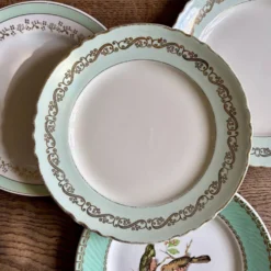 Lot de 10 assiettes plates vintage dépareillées (L12)