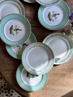 Lot de 10 assiettes plates vintage dépareillées (L12)