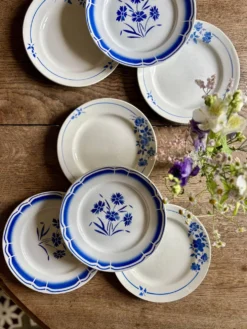 Lot de 8 assiettes plates vintage dépareillées