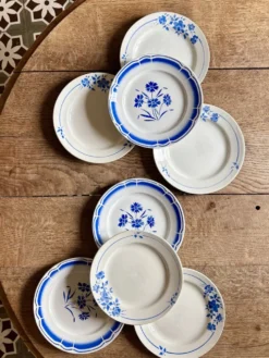 Lot de 8 assiettes plates vintage dépareillées