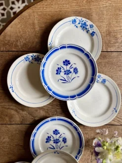 Lot de 8 assiettes plates vintage dépareillées