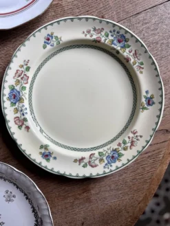 Lot de 12 assiettes plates vintage dépareillées
