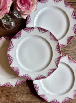 Lot de 4 assiettes plates vintage en porcelaine de Limoges