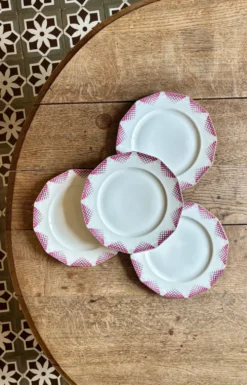Lot de 4 assiettes plates vintage en porcelaine de Limoges