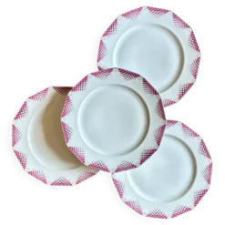 Lot de 4 assiettes plates vintage en porcelaine de Limoges