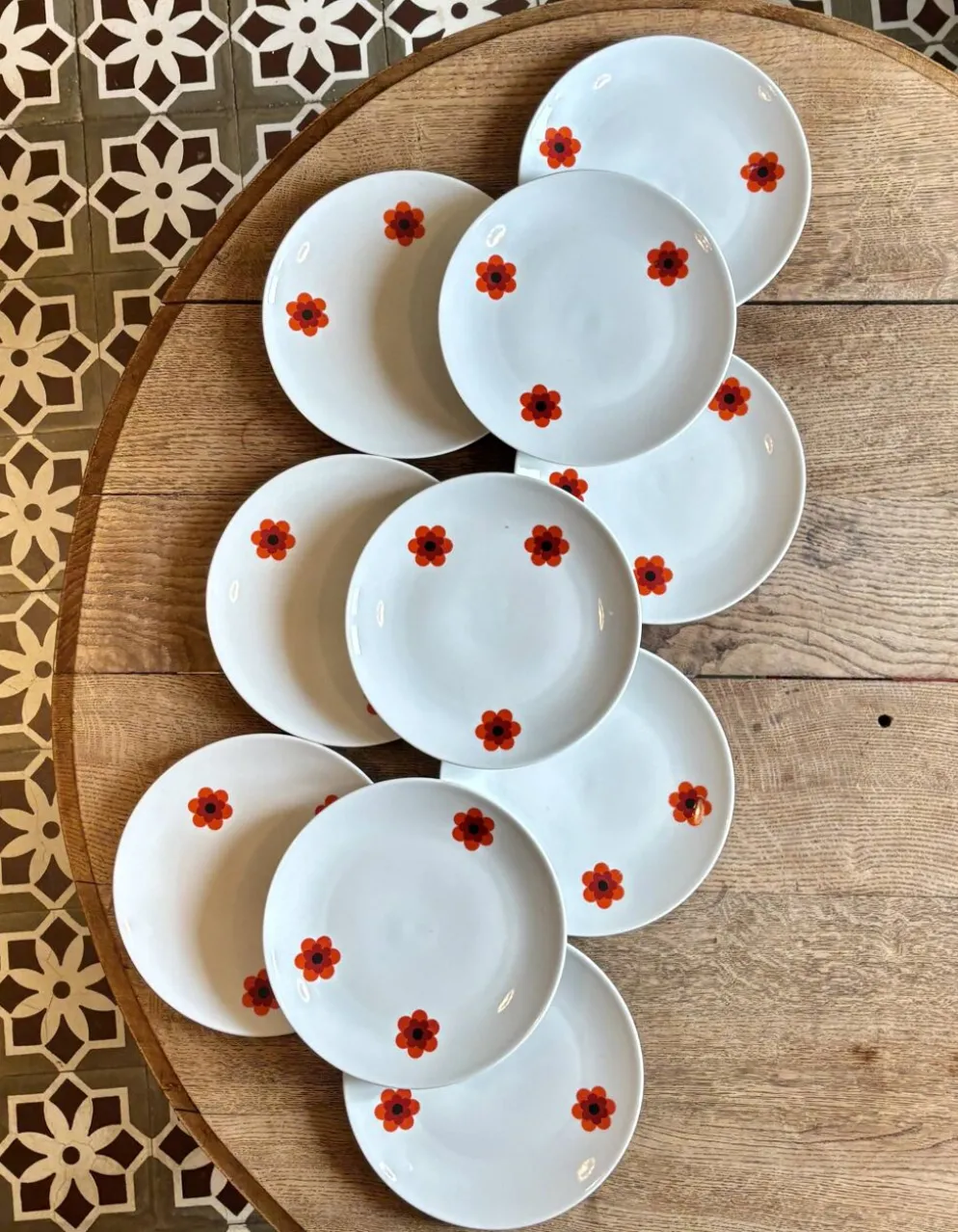 Lot de 10 assiettes plates vintage, Scherzer Bavaria