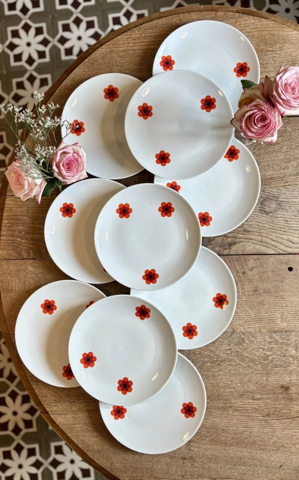 Lot de 10 assiettes plates vintage, Scherzer Bavaria