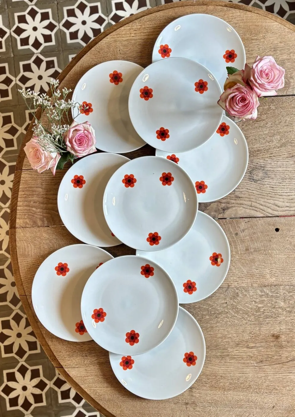 Lot de 10 assiettes plates vintage, Scherzer Bavaria