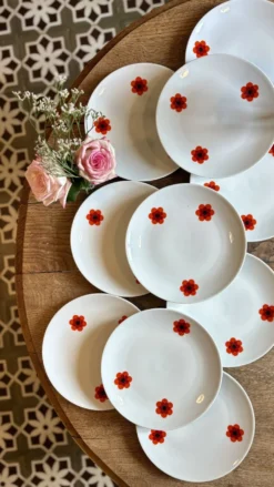 Lot de 10 assiettes plates vintage, Scherzer Bavaria