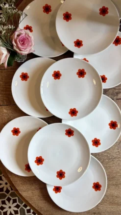 Lot de 10 assiettes plates vintage, Scherzer Bavaria