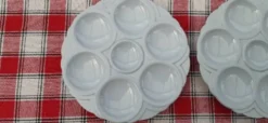 Lot de 4 assiettes Sarreguemines fruits de mer art déco