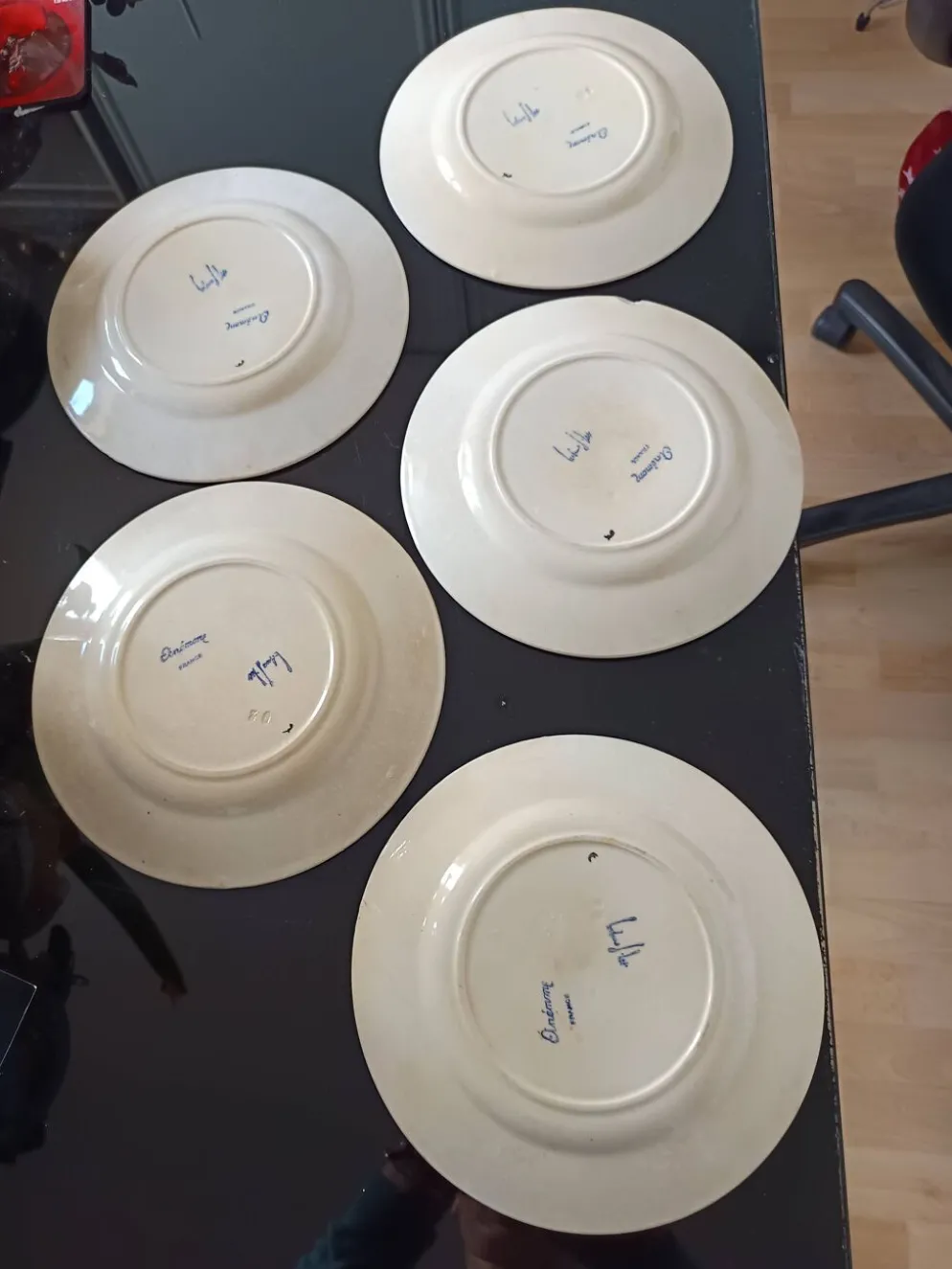 lot de 5 assiettes 1930 signées Marcel Goupy
