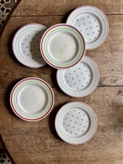 Lot de 6 assiettes vintage à dessert dépareillées (L7)