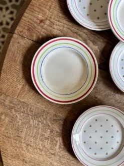 Lot de 6 assiettes vintage à dessert dépareillées (L7)