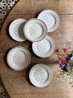 Lot de 6 assiettes vintage à dessert dépareillées (L7)