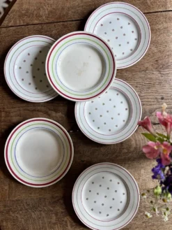 Lot de 6 assiettes vintage à dessert dépareillées (L7)