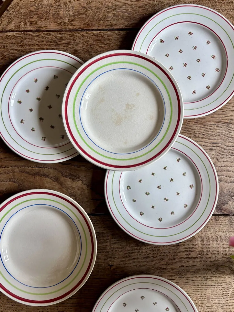 Lot de 6 assiettes vintage à dessert dépareillées (L7)