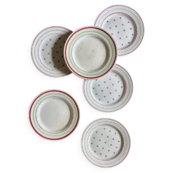 Lot de 6 assiettes vintage à dessert dépareillées (L7)