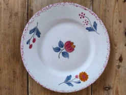 Lot de 5 assiettes vintage à desser en faïence de Salins - Modèle Molière