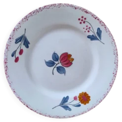 Lot de 5 assiettes vintage à desser en faïence de Salins - Modèle Molière