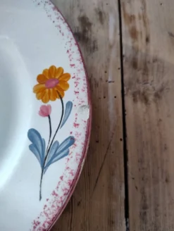 Lot de 5 assiettes vintage à desser en faïence de Salins - Modèle Molière