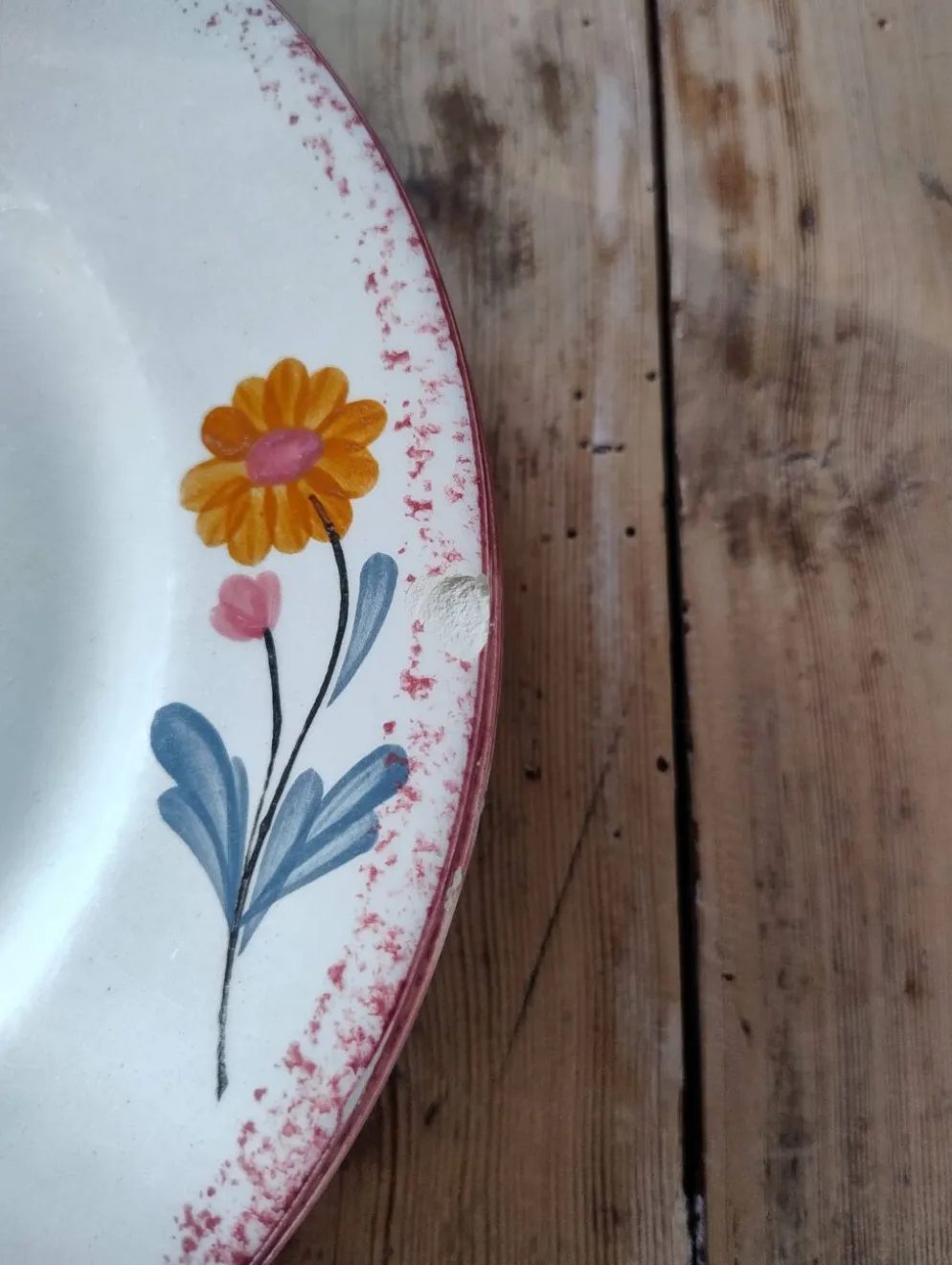 Lot de 5 assiettes vintage à desser en faïence de Salins - Modèle Molière
