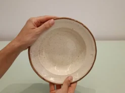 Lot de 5 assiettes vintage en céramique mouchetée –