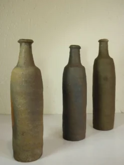 Lot de 3 BOUTEILLES anciennes en GRES de Ger