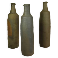 Lot de 3 BOUTEILLES anciennes en GRES de Ger