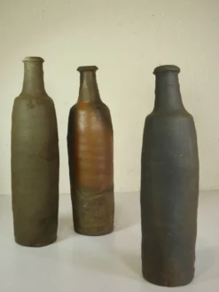 Lot de 3 BOUTEILLES anciennes en GRES de Ger