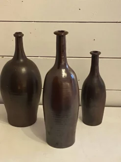 Lot de 3 bouteilles en céramique