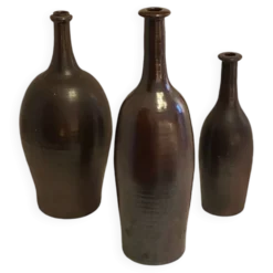 Lot de 3 bouteilles en céramique