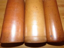 Lot de 3 bouteilles en grès marron