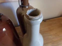 Lot de 3 bouteilles en grès vernissé