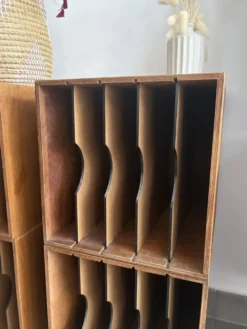 Lot de 4 caissons vinyles vintage en bois