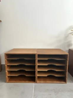 Lot de 4 caissons vinyles vintage en bois