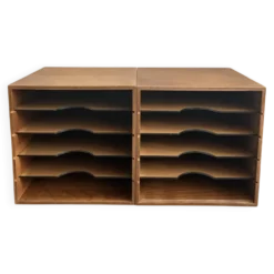 Lot de 4 caissons vinyles vintage en bois