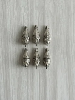 Lot de 6 canards en métal argenté, porte-noms et porte-couteaux