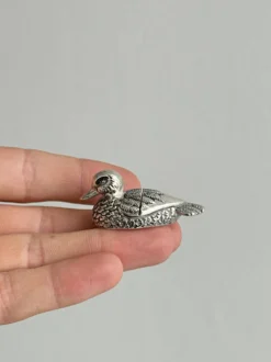 Lot de 6 canards en métal argenté, porte-noms et porte-couteaux