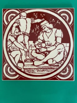 Lot de 5 carreaux John Moyr Smith 15×15 cm – pièces de collection