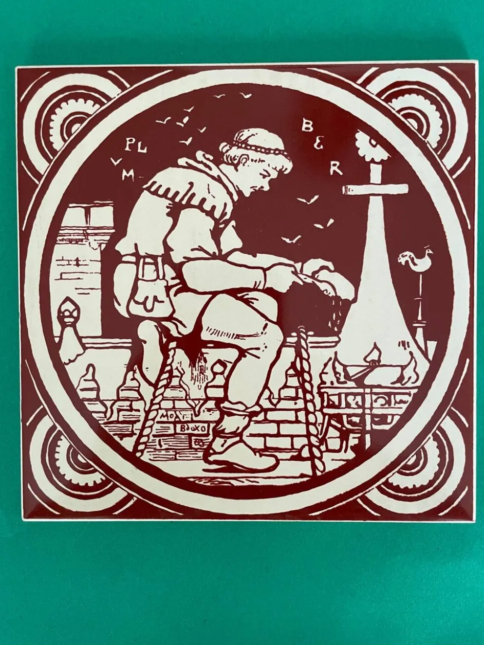 Lot de 5 carreaux John Moyr Smith 15×15 cm – pièces de collection
