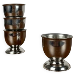 Lot de 4 coquetier en inox, 1970