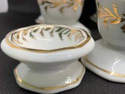 Lot de 6 coquetiers ancien Limoges décorés or main Faillet