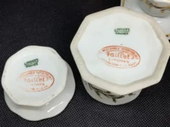 Lot de 6 coquetiers ancien Limoges décorés or main Faillet